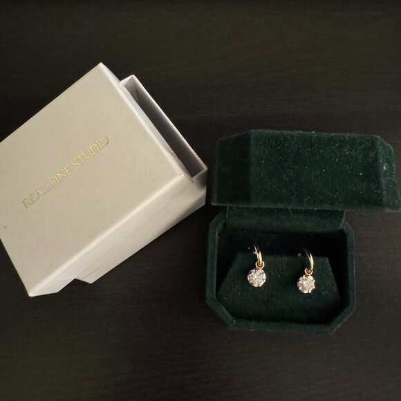 REAL FINE STUDIO Georgian Drop Earrings - 0.50ct per ear - Picture 2 of 7